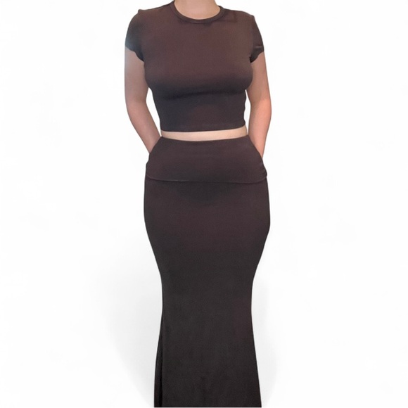 Matching Set Grey Skirt and Top bodycon size XS - Picture 1 of 5